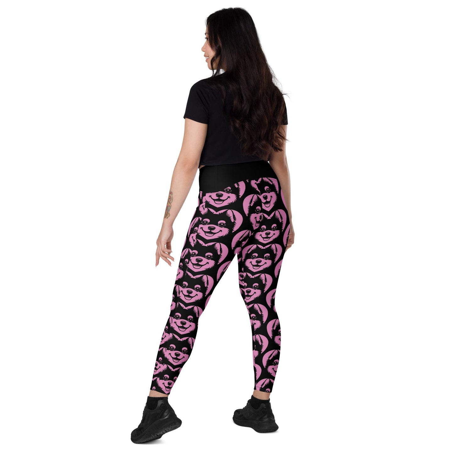 DOG BREED LEGGINGS with pockets - ALASKAN KLEE KAI - HERTTAHOUND - pink - SHALMIAK