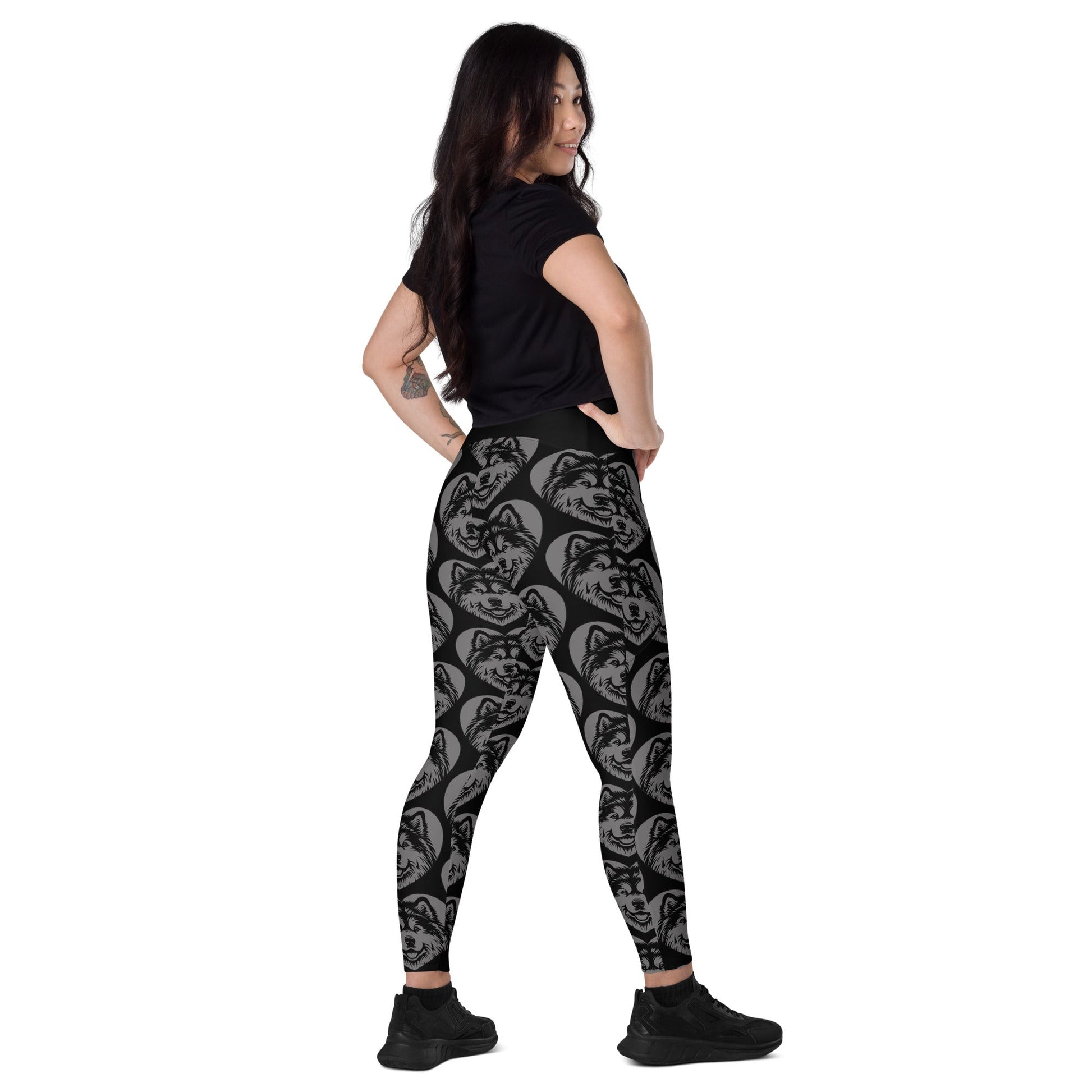 DOG BREED LEGGINGS with pockets - ALASKAN MALAMUTE - HERTTAHOUND - grey - SHALMIAK