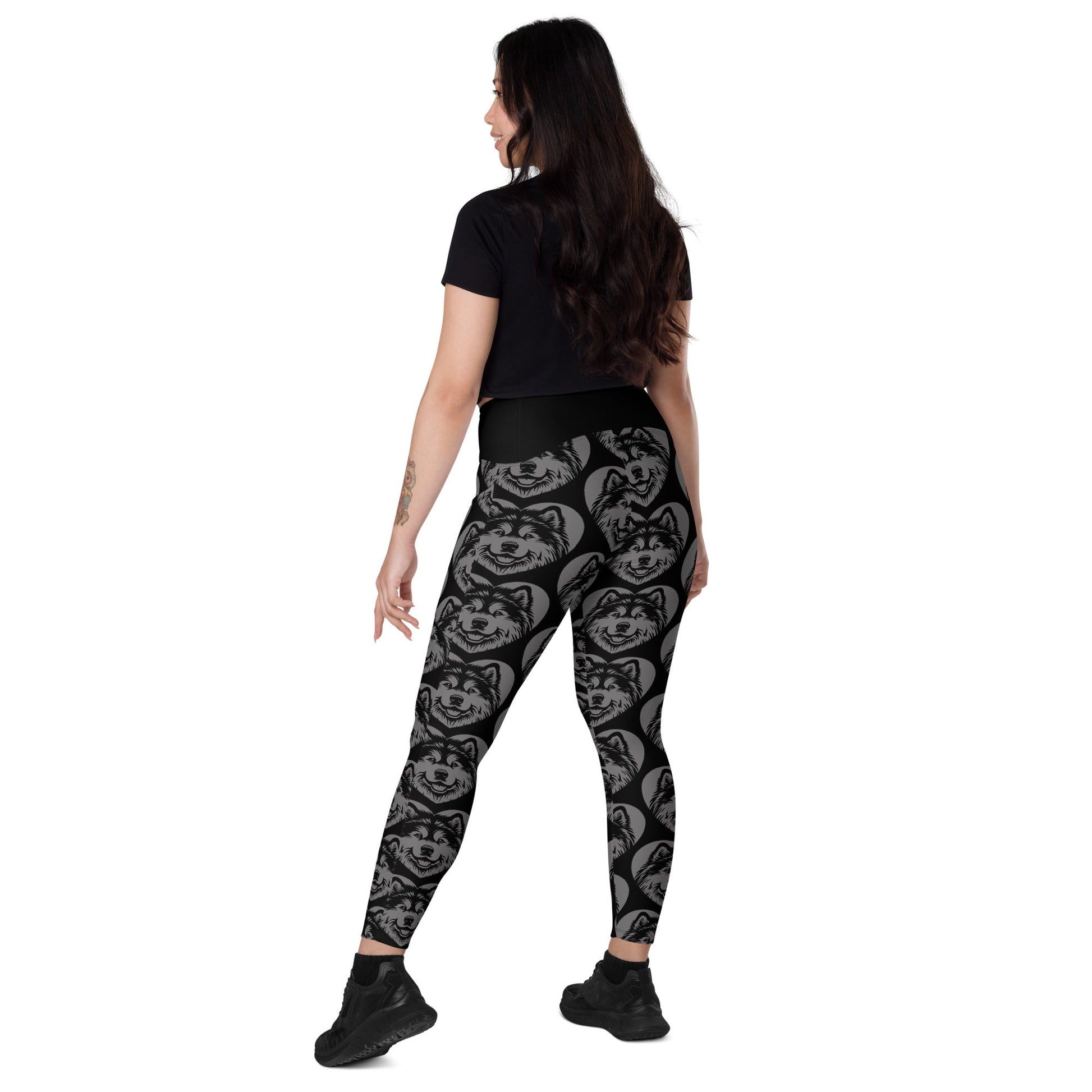 DOG BREED LEGGINGS with pockets - ALASKAN MALAMUTE - HERTTAHOUND - grey - SHALMIAK