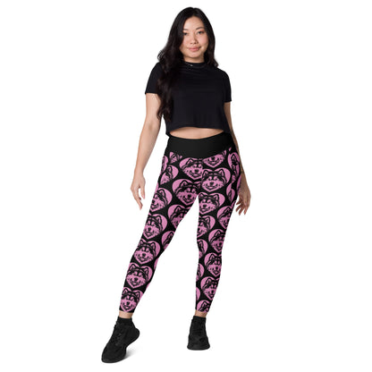 DOG BREED LEGGINGS with pockets - ALASKAN MALAMUTE - HERTTAHOUND - pink - SHALMIAK