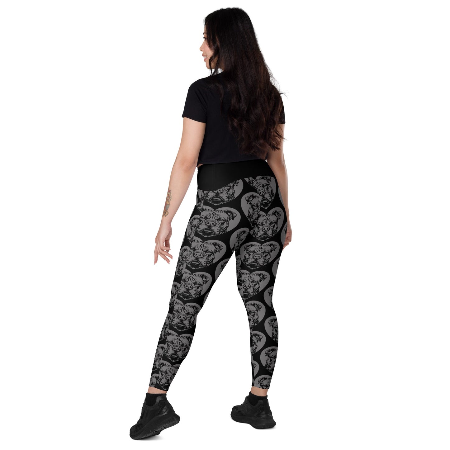 DOG BREED LEGGINGS with pockets - AMERICAN BULLY EXTREME 2 - HERTTAHOUND - grey - SHALMIAK