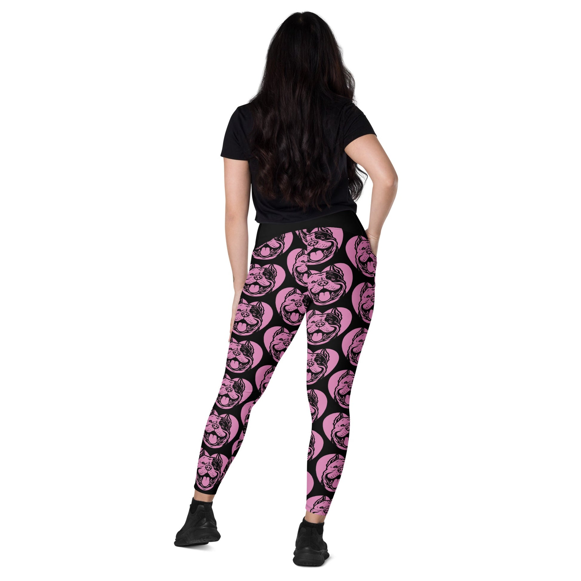 DOG BREED LEGGINGS with pockets - AMERICAN BULLY EXTREME - HERTTAHOUND - pink - SHALMIAK