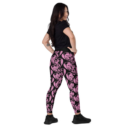 DOG BREED LEGGINGS with pockets - AMERICAN BULLY - HERTTAHOUND - pink - SHALMIAK