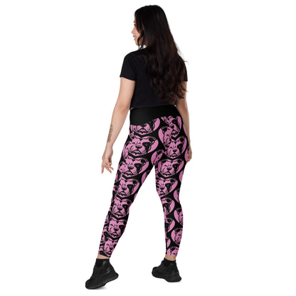 DOG BREED LEGGINGS with pockets - AMERICAN BULLY - HERTTAHOUND - pink - SHALMIAK