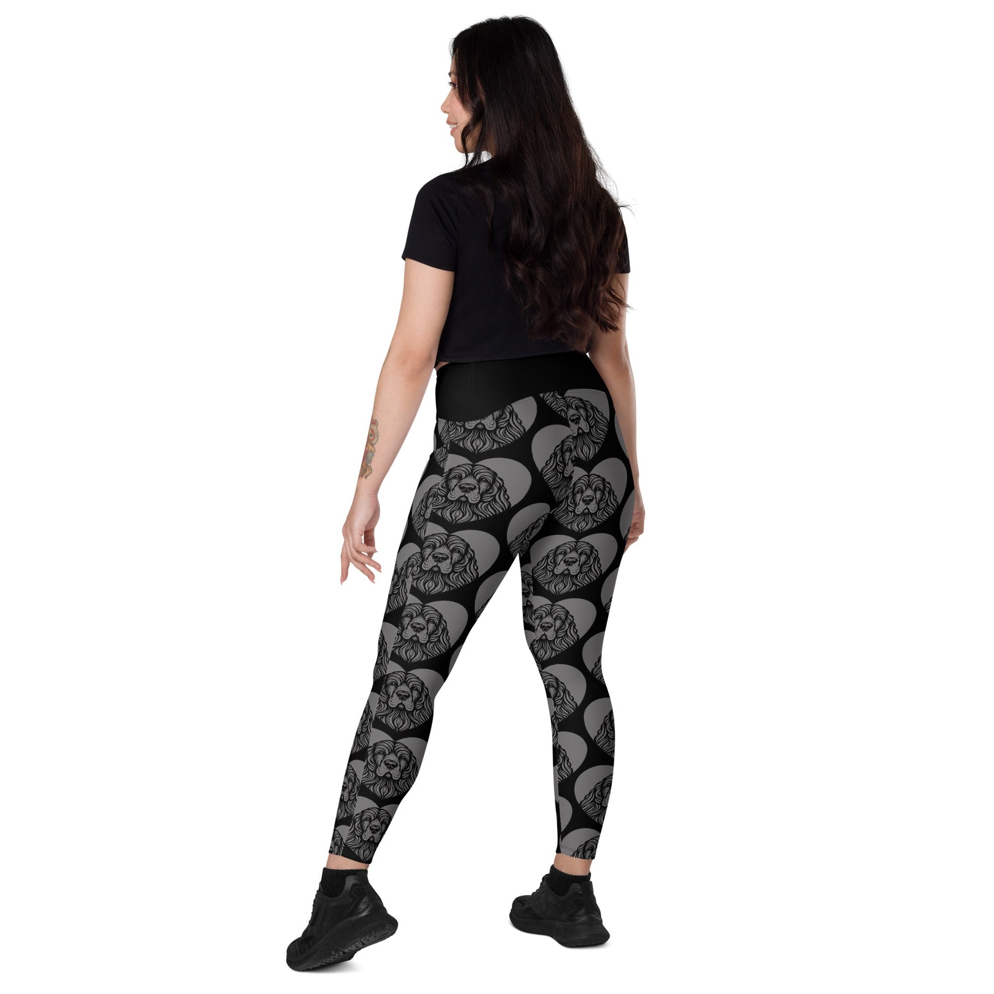 DOG BREED LEGGINGS with pockets - AMERICAN COCKER SPANIEL - HERTTAHOUND - grey - SHALMIAK