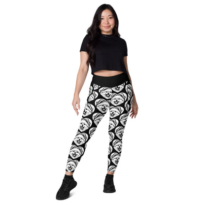 DOG BREED LEGGINGS with pockets - AMERICAN ESKIMO DOG - HERTTAHOUND - SHALMIAK