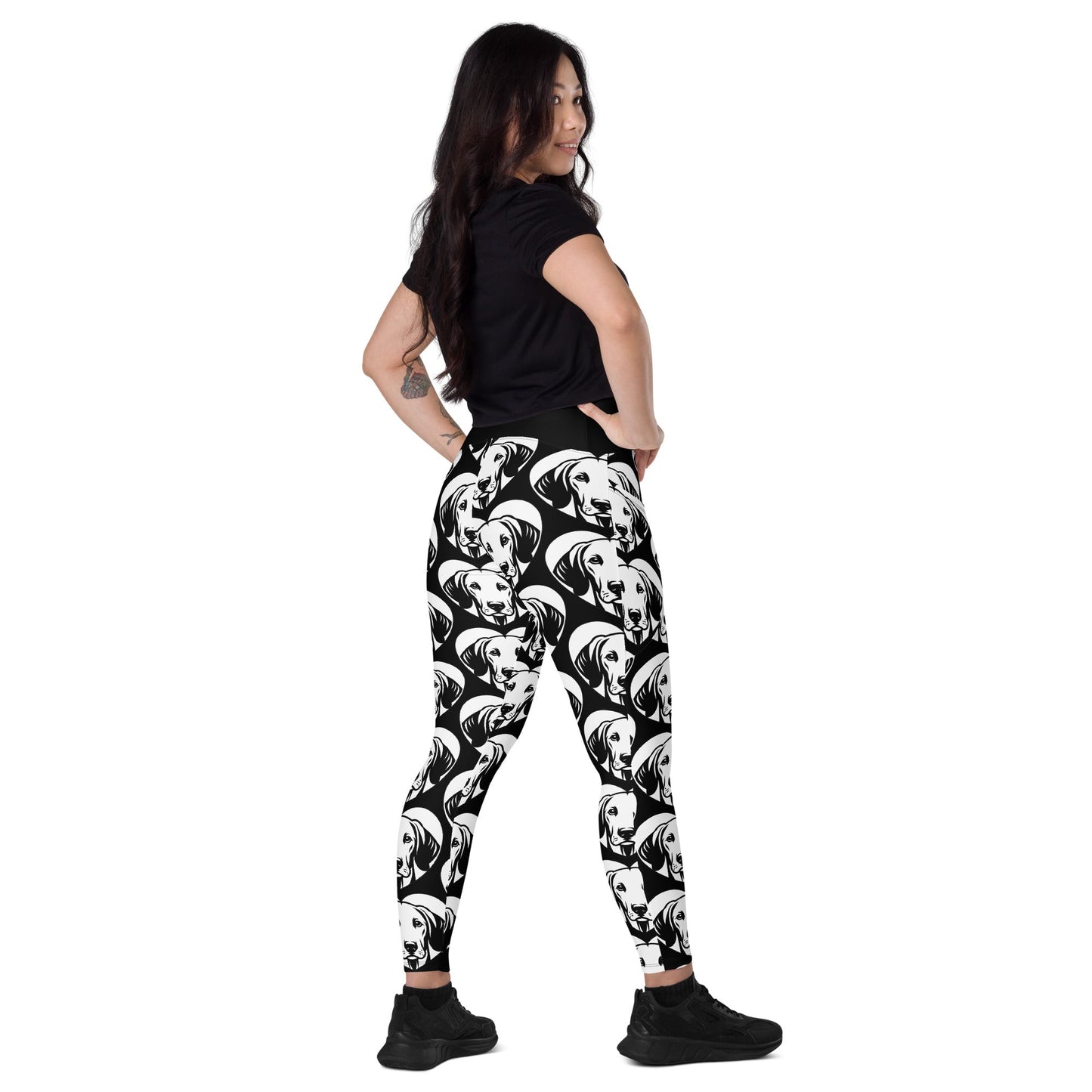 DOG BREED LEGGINGS with pockets - AMERICAN FOXHOUND - HERTTAHOUND - SHALMIAK