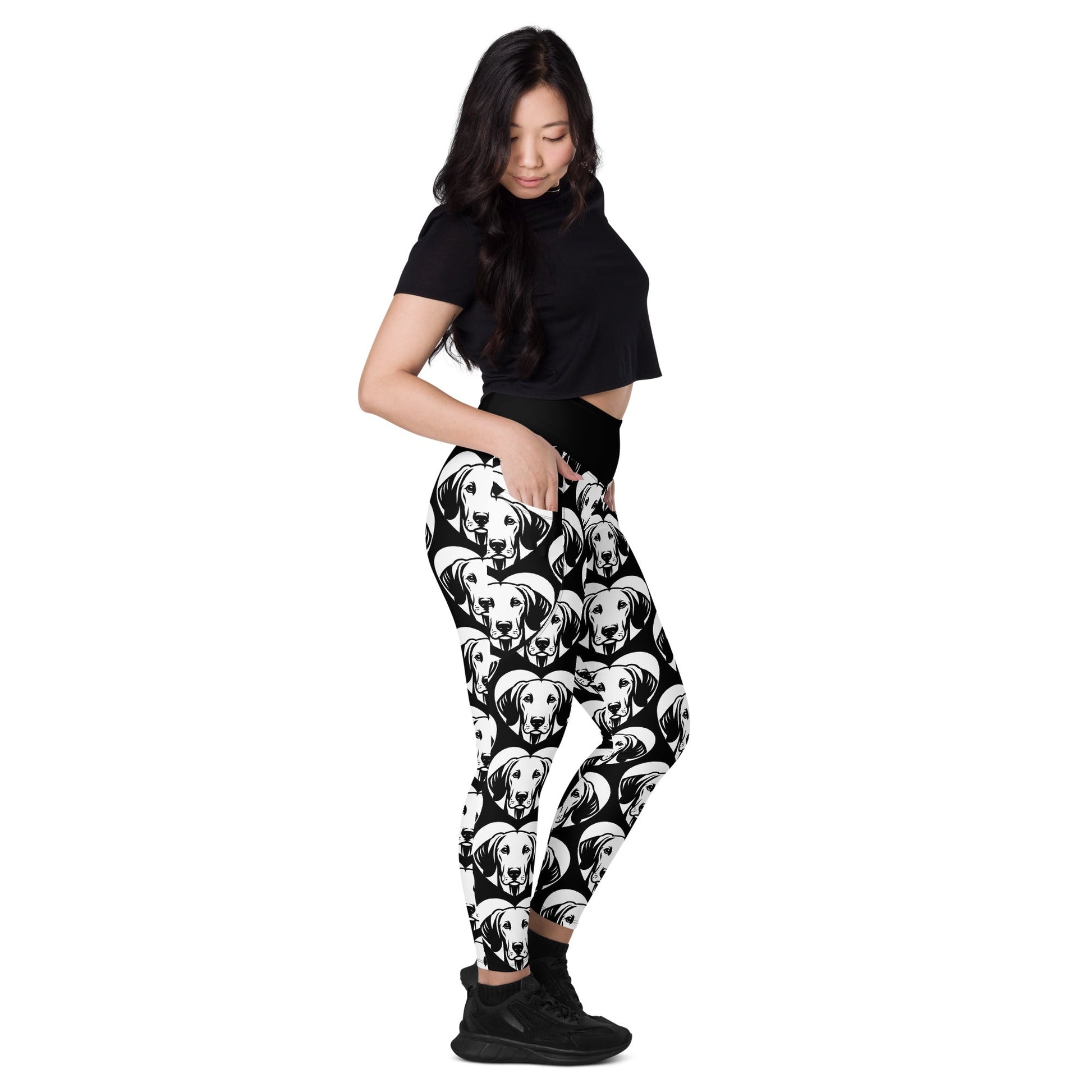 DOG BREED LEGGINGS with pockets - AMERICAN FOXHOUND - HERTTAHOUND - SHALMIAK