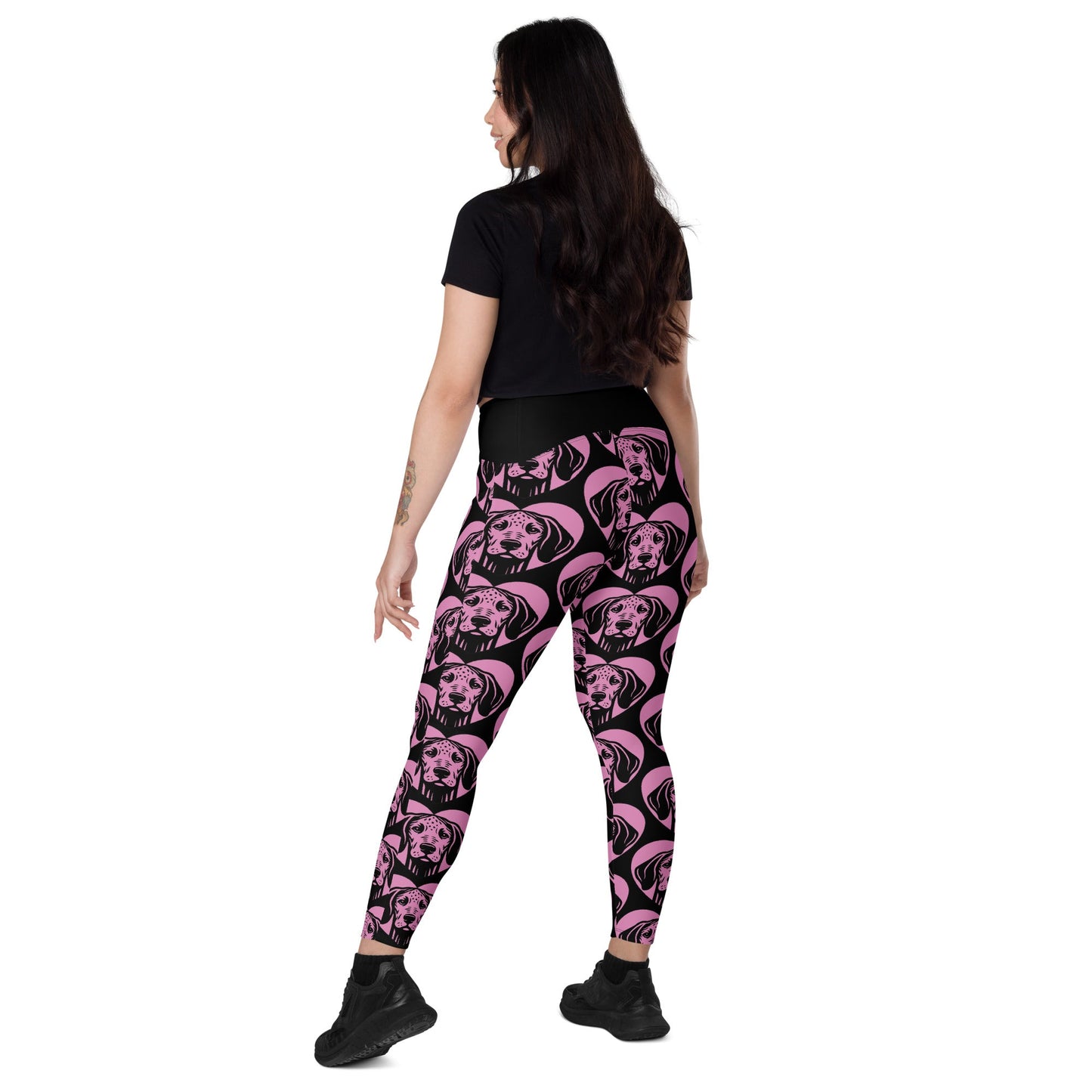 DOG BREED LEGGINGS with pockets - AMERICAN LEOPARD HOUND - HERTTAHOUND - pink - SHALMIAK