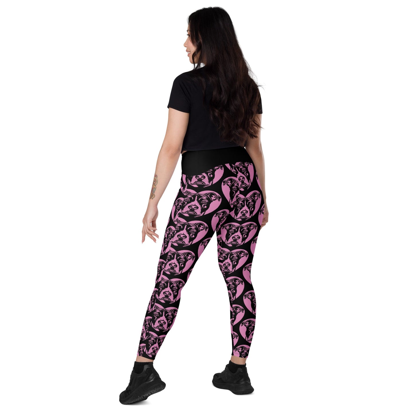 DOG BREED LEGGINGS with pockets - AMERICAN STAFFORDSHIRE TERRIER 2 - HERTTAHOUND - pink - SHALMIAK