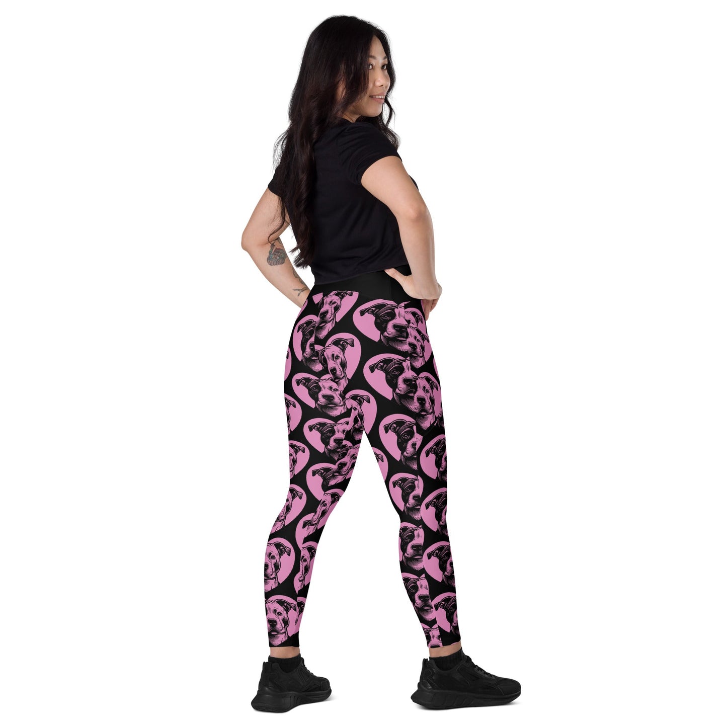 DOG BREED LEGGINGS with pockets - AMERICAN STAFFORDSHIRE TERRIER - HERTTAHOUND - pink - SHALMIAK