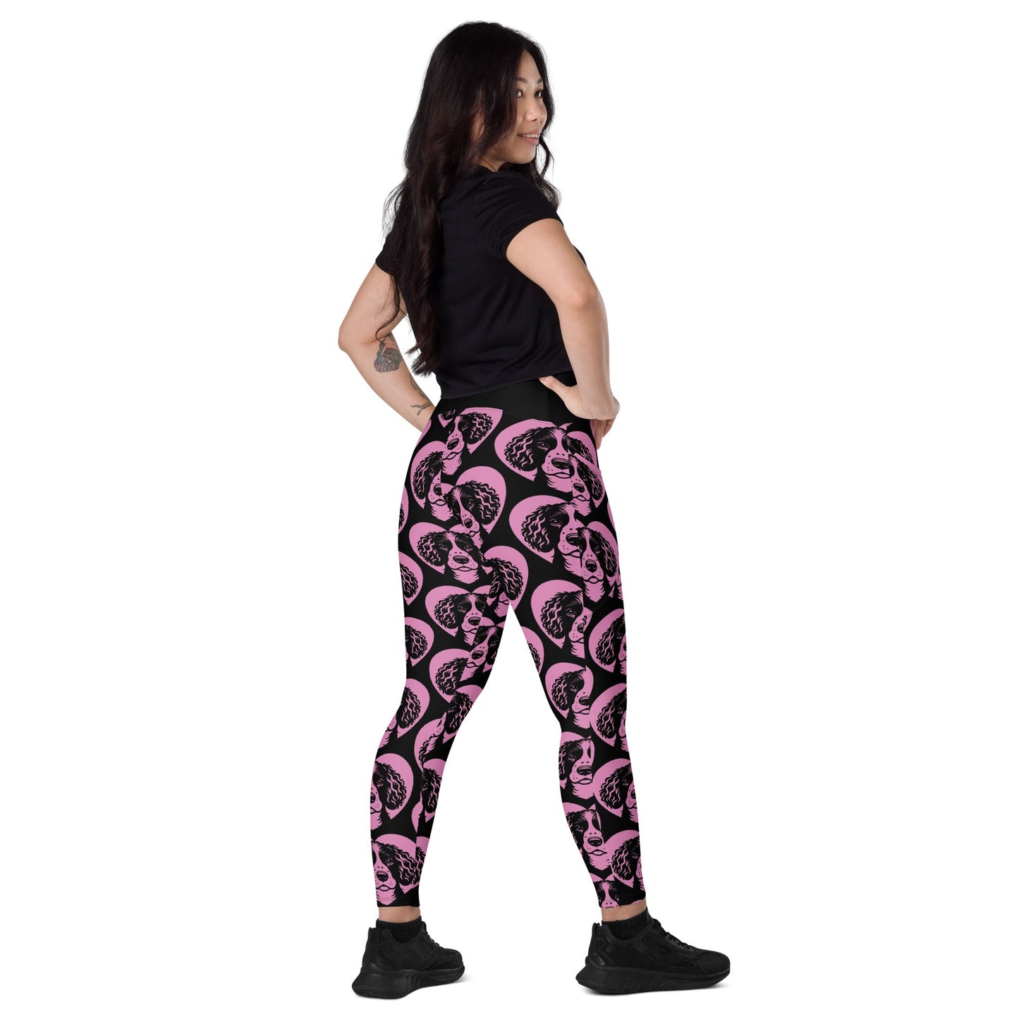 DOG BREED LEGGINGS with pockets - AMERICAN WATER SPANIEL - HERTTAHOUND - pink - SHALMIAK