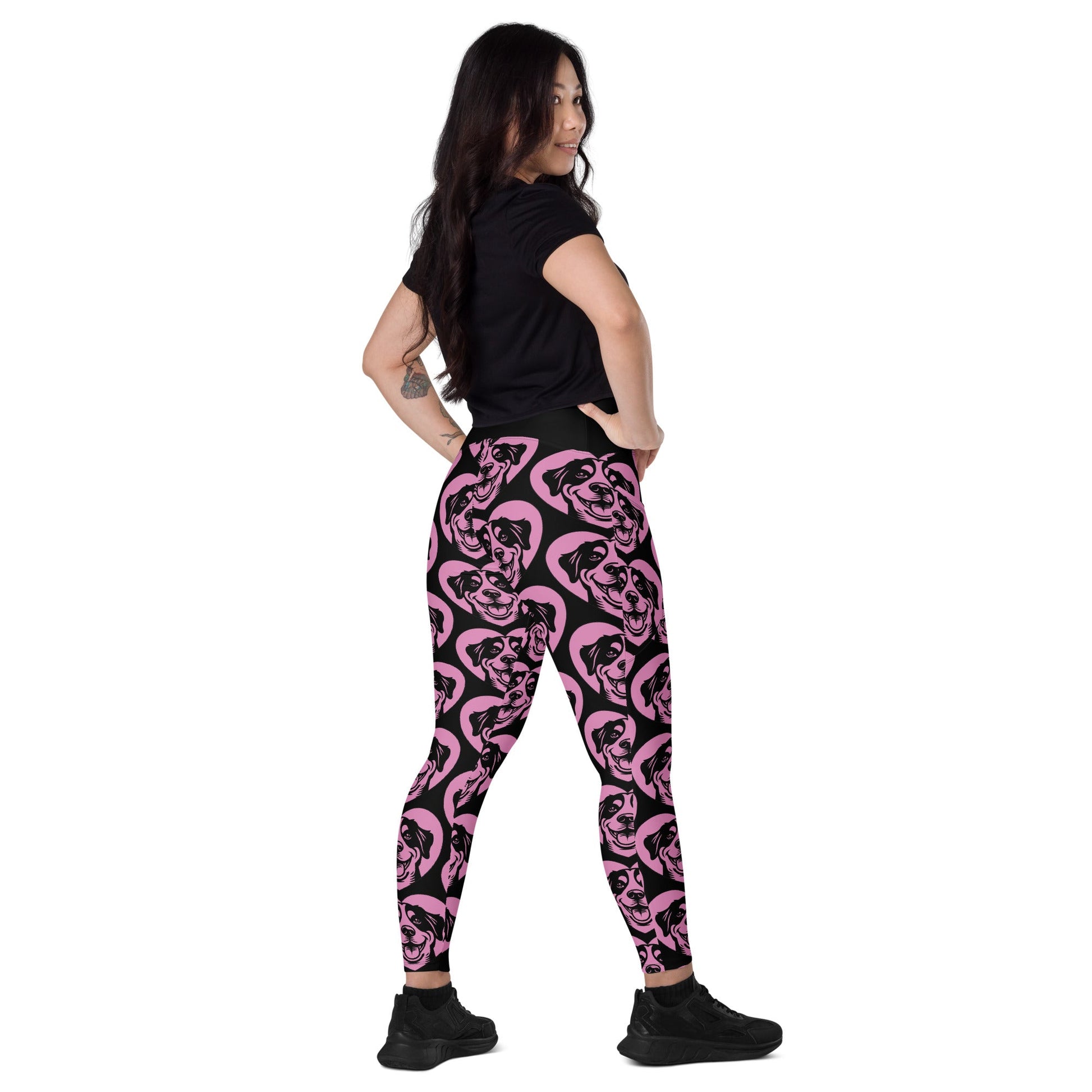 DOG BREED LEGGINGS with pockets - APPENZELLER SENNENHUND - HERTTAHOUND - pink - SHALMIAK