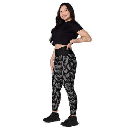 DOG BREED LEGGINGS with pockets - AUSTRALIAN KELPIE - HERTTAHOUND - grey - SHALMIAK