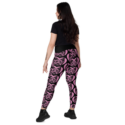 DOG BREED LEGGINGS with pockets - AUSTRALIAN TERRIER - HERTTAHOUND - pink - SHALMIAK