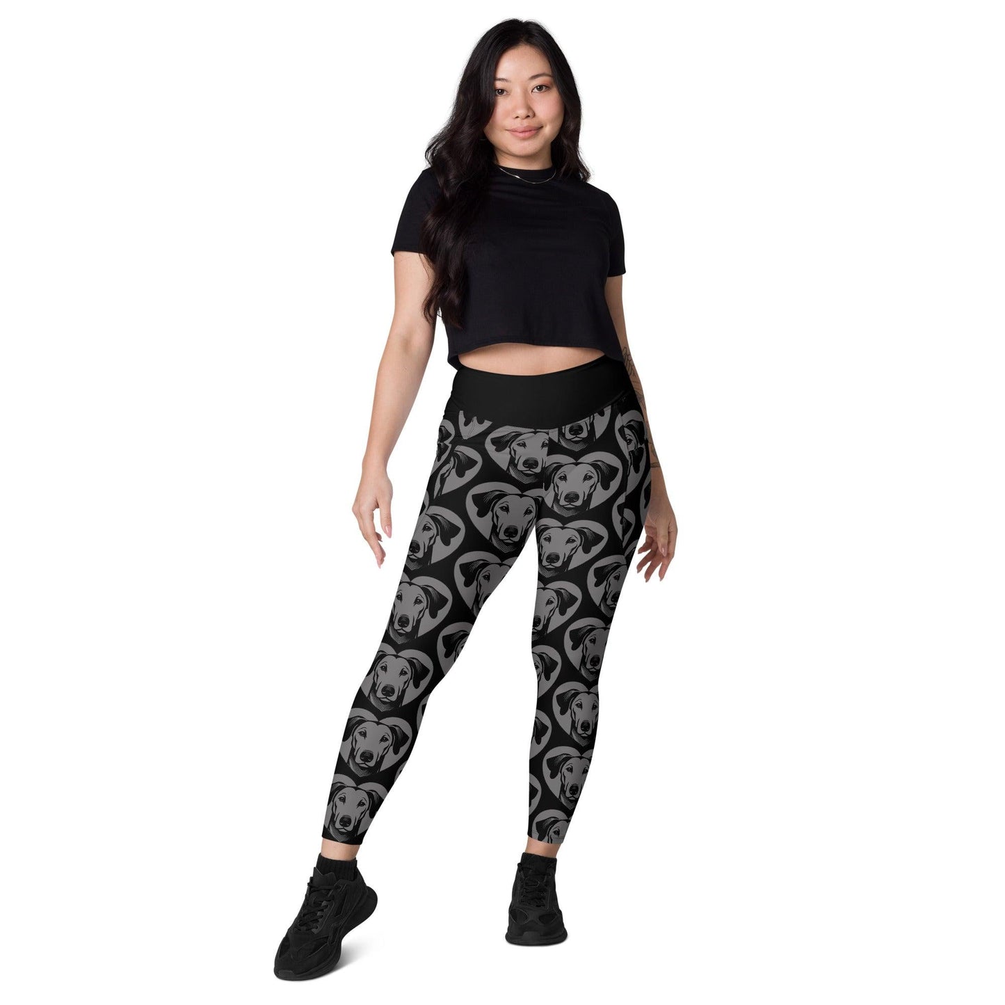 DOG BREED LEGGINGS with pockets - AZAWAKH - HERTTAHOUND - grey - SHALMIAK