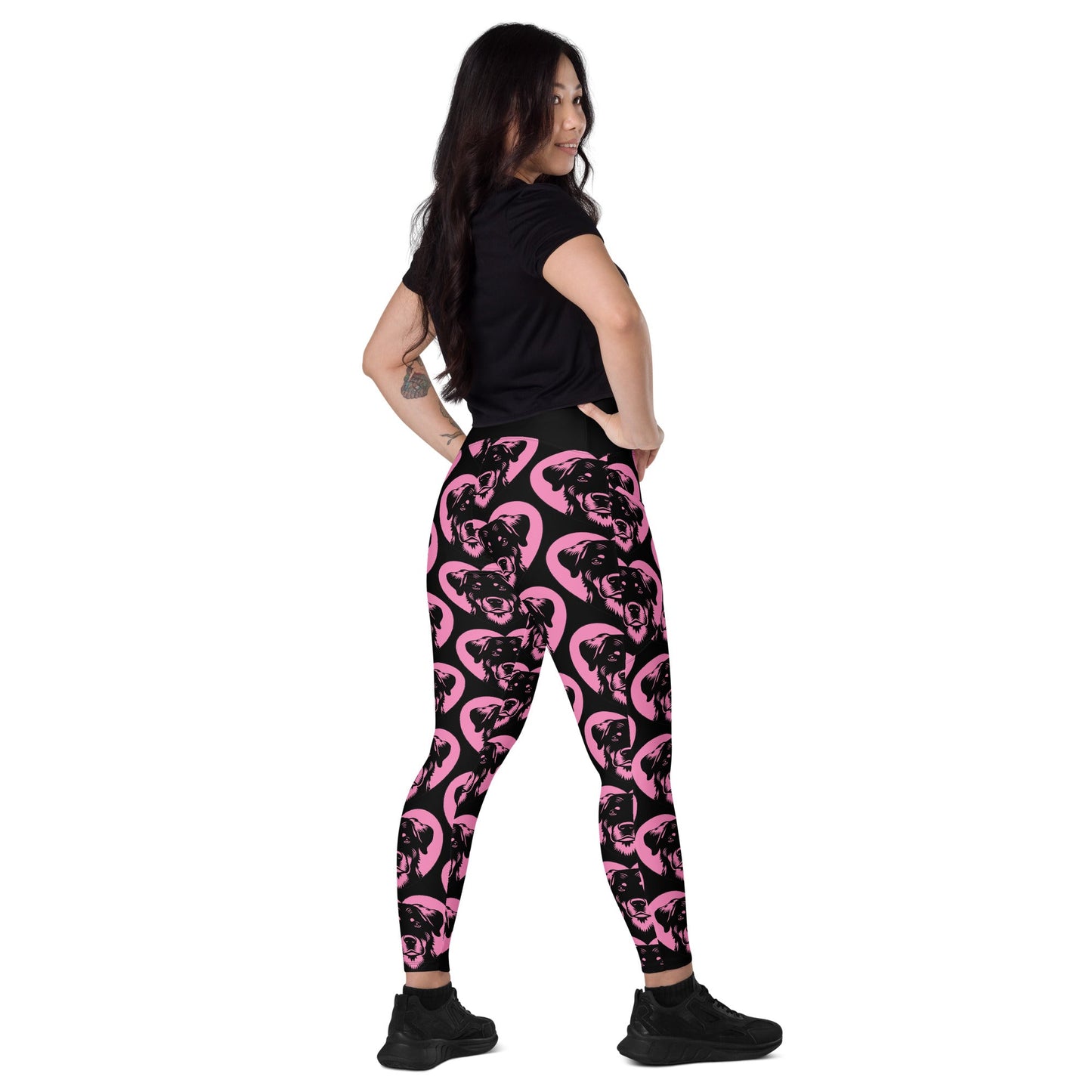 DOG BREED LEGGINGS with pockets - BEAUCERON - HERTTAHOUND - pink - SHALMIAK