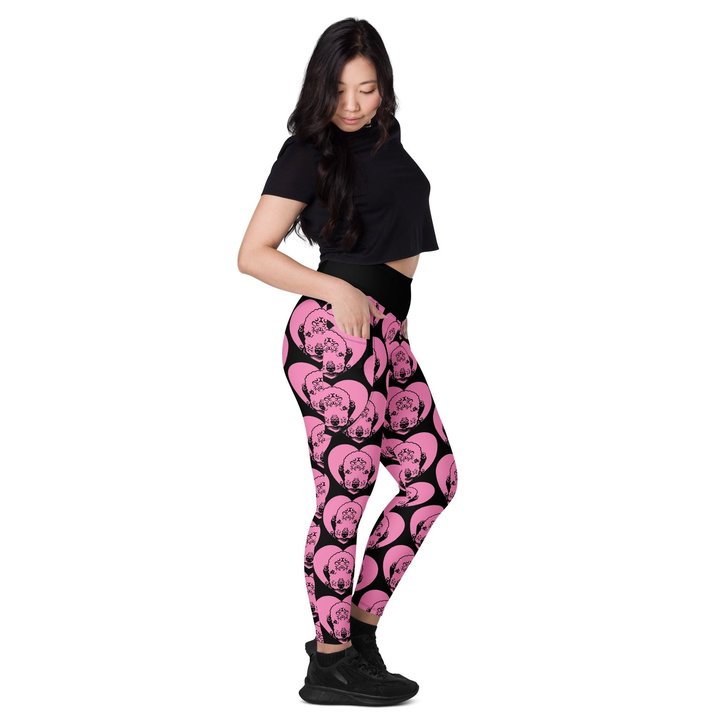 DOG BREED LEGGINGS with pockets - BEDLINGTON TERRIER 2 - HERTTAHOUND - pink - SHALMIAK