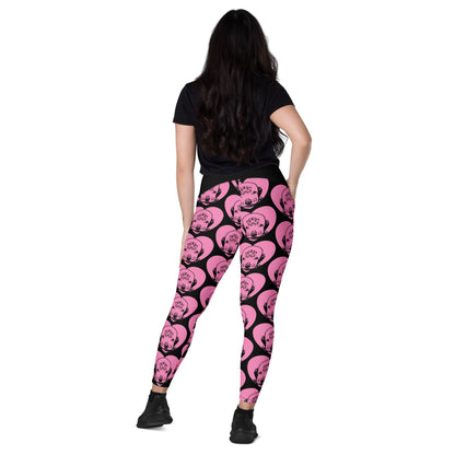 DOG BREED LEGGINGS with pockets - BEDLINGTON TERRIER 2 - HERTTAHOUND - pink - SHALMIAK