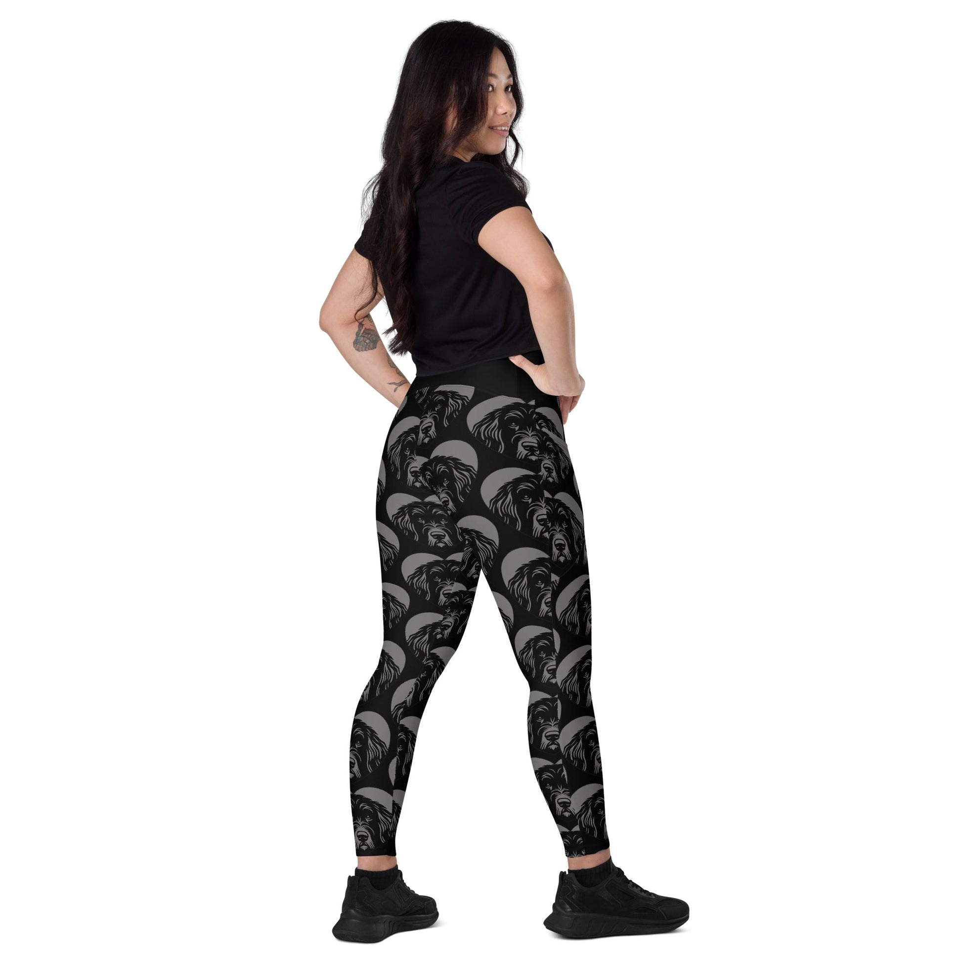 DOG BREED LEGGINGS with pockets - BERGAMASCO SHEEPDOG - HERTTAHOUND - grey - SHALMIAK