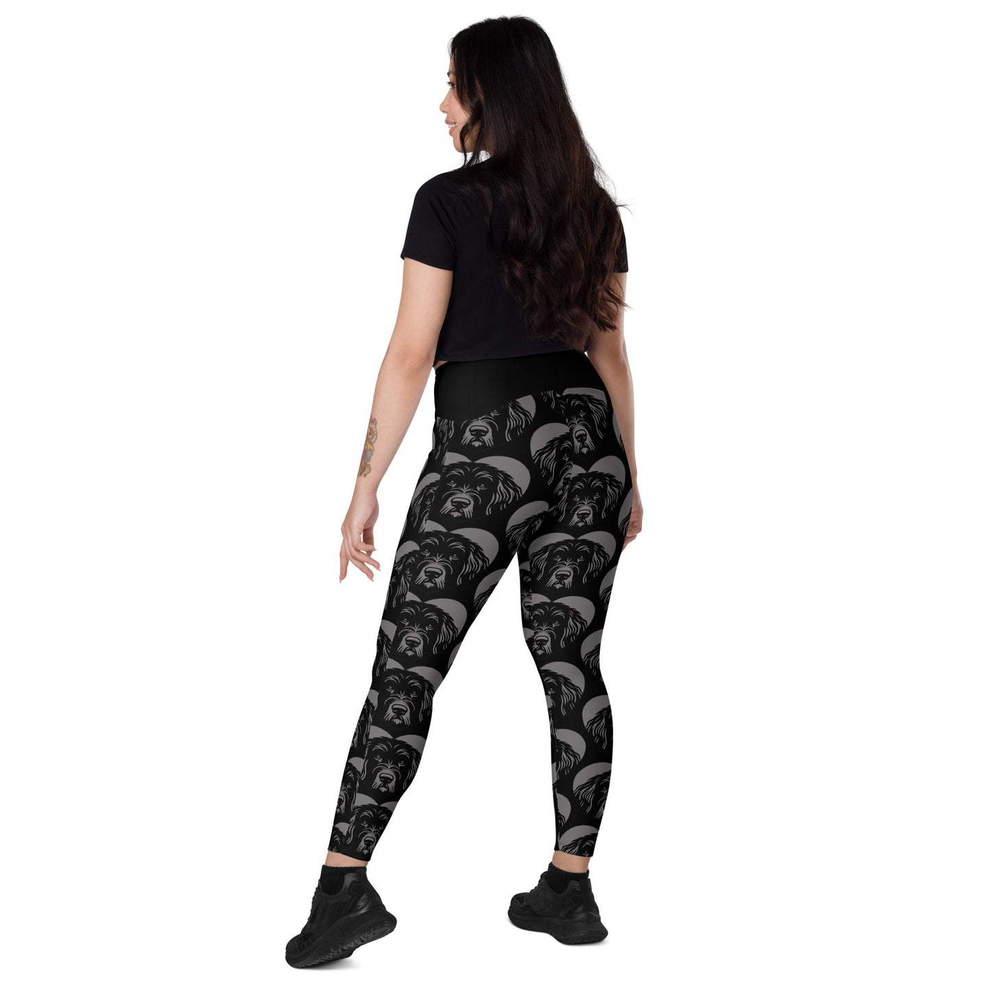 DOG BREED LEGGINGS with pockets - BERGAMASCO SHEEPDOG - HERTTAHOUND - grey - SHALMIAK