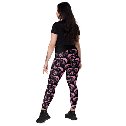 DOG BREED LEGGINGS with pockets - BERGAMASCO SHEEPDOG - HERTTAHOUND - pink - SHALMIAK