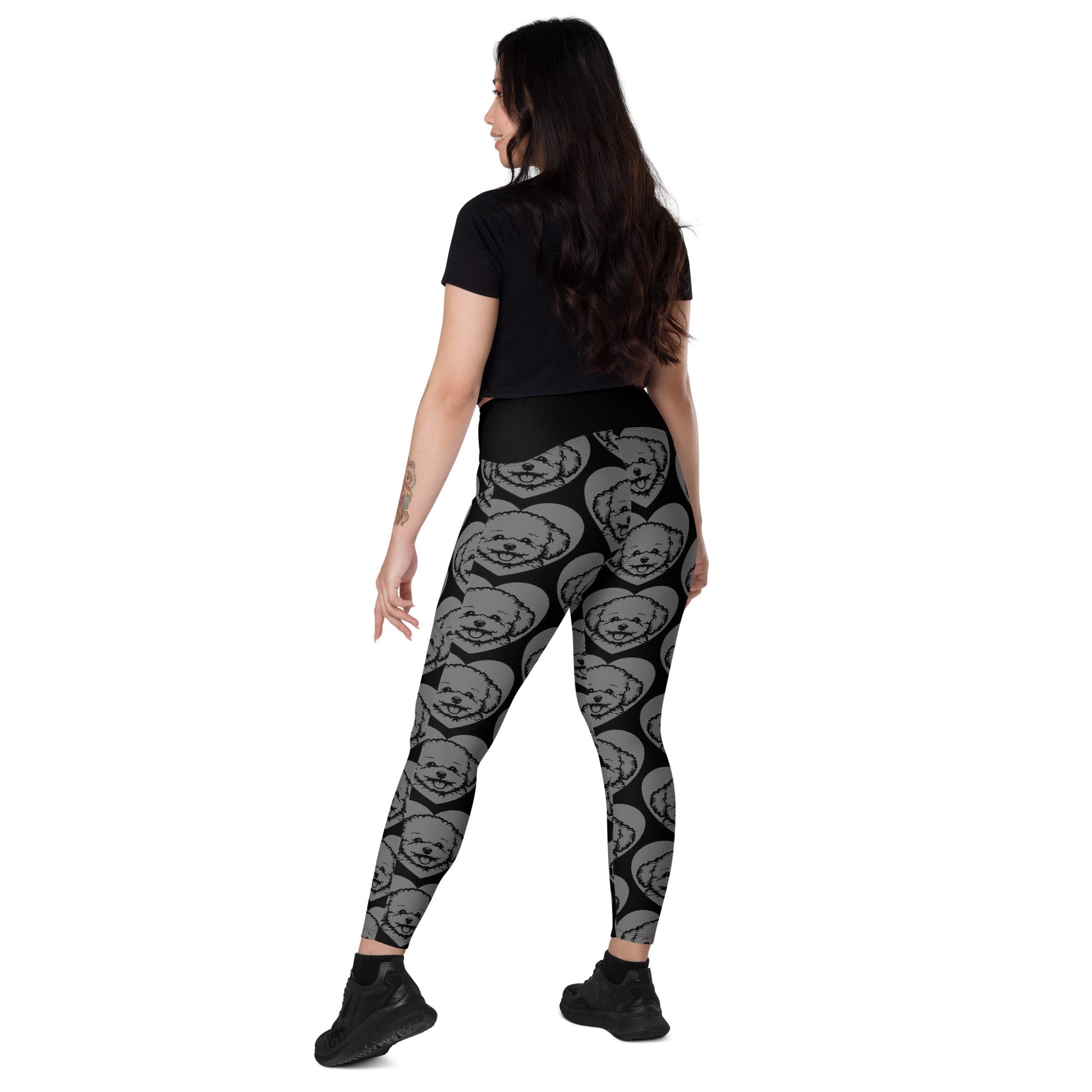 DOG BREED LEGGINGS with pockets - BICHON FRISÉ - HERTTAHOUND - grey - SHALMIAK