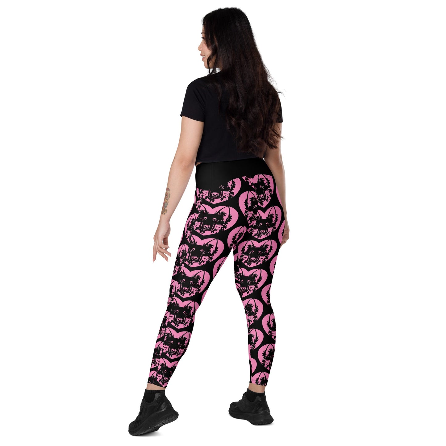 DOG BREED LEGGINGS with pockets - BOHEMIAN SHEPHERD - HERTTAHOUND - pink - SHALMIAK