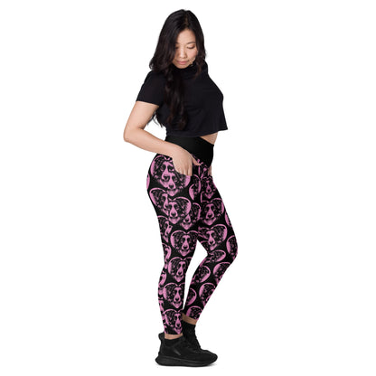 DOG BREED LEGGINGS with pockets - BORDER COLLIE - HERTTAHOUND - pink - SHALMIAK