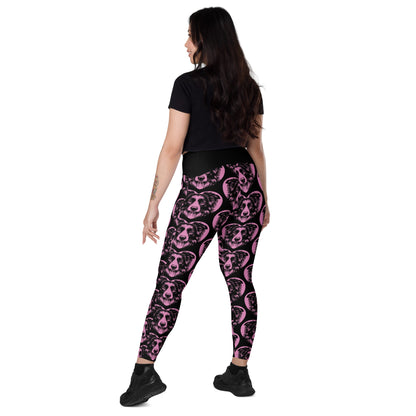 DOG BREED LEGGINGS with pockets - BORDER COLLIE - HERTTAHOUND - pink - SHALMIAK