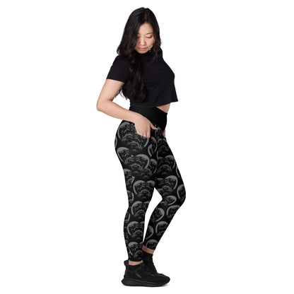 DOG BREED LEGGINGS with pockets - BOUVIER DES FLANDRES - HERTTAHOUND - grey - SHALMIAK