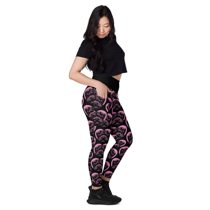 DOG BREED LEGGINGS with pockets - BOUVIER DES FLANDRES - HERTTAHOUND - pink - SHALMIAK