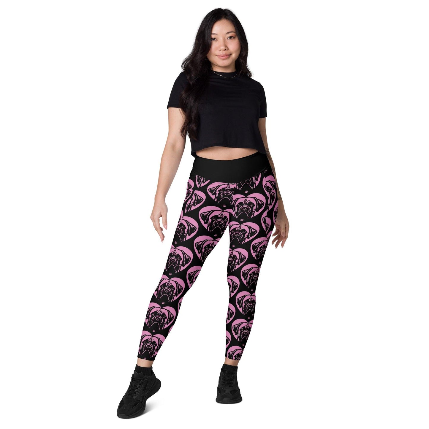 DOG BREED LEGGINGS with pockets - BULLMASTIFF - HERTTAHOUND - pink - SHALMIAK