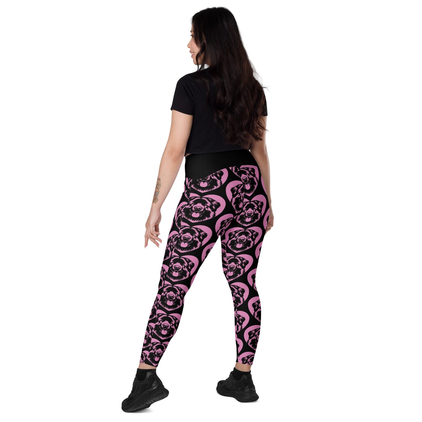 DOG BREED LEGGINGS with pockets - CAUCASIAN SHEPHERD DOG - HERTTAHOUND - pink - SHALMIAK