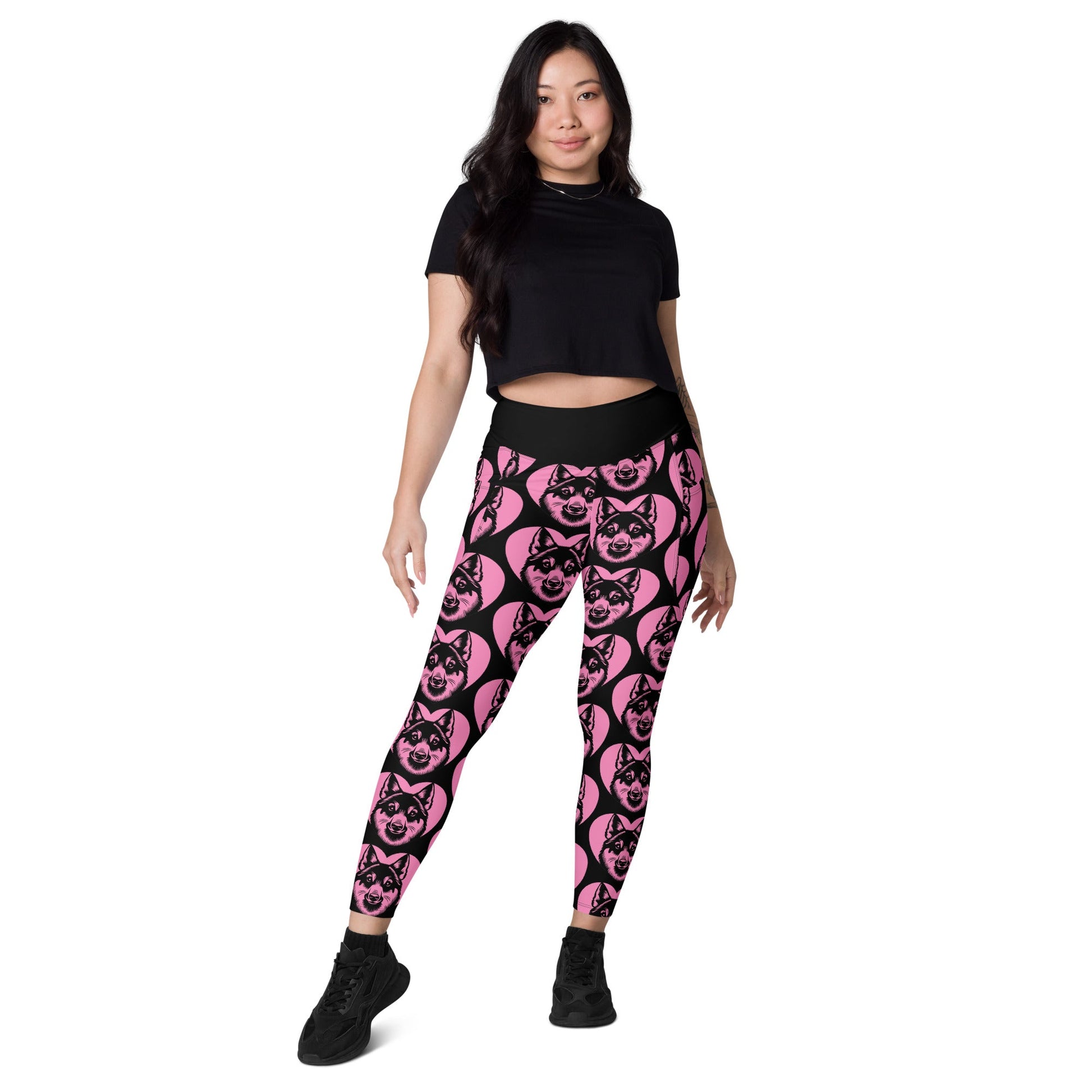 DOG BREED LEGGINGS with pockets - CESKOSLOVENSKÝ VLCIÀK - HERTTAHOUND - pink - SHALMIAK