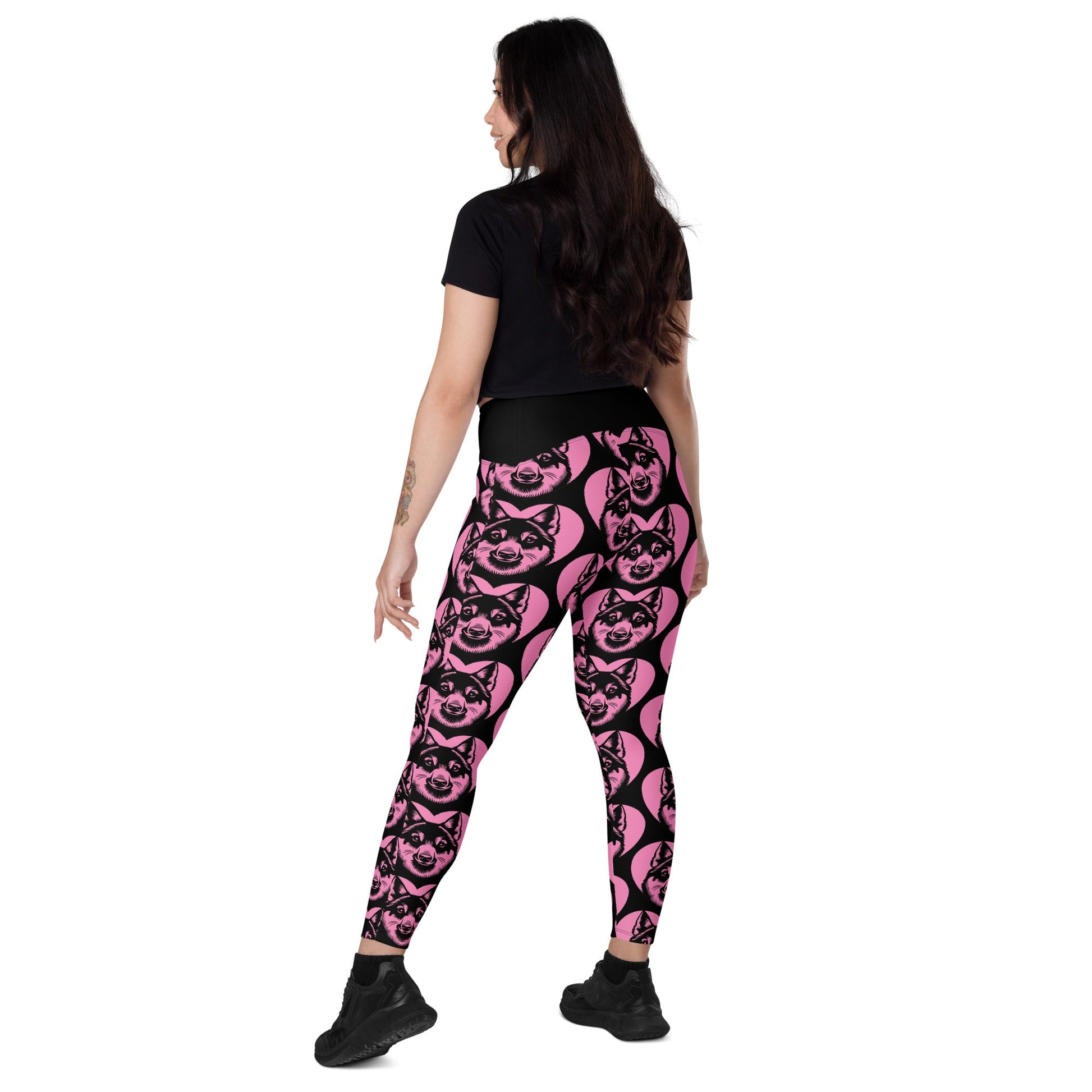 DOG BREED LEGGINGS with pockets - CESKOSLOVENSKÝ VLCIÀK - HERTTAHOUND - pink - SHALMIAK