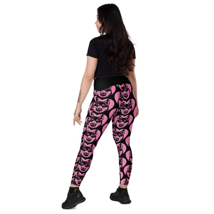 DOG BREED LEGGINGS with pockets - CESKOSLOVENSKÝ VLCIÀK - HERTTAHOUND - pink - SHALMIAK