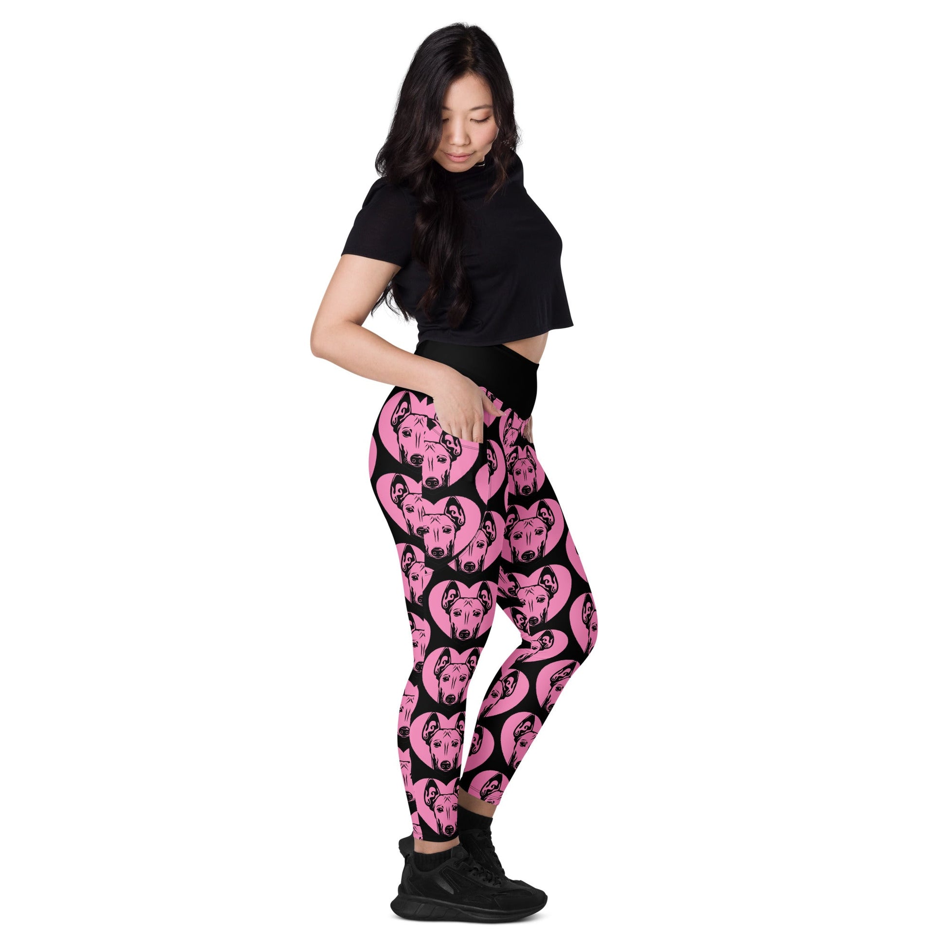 DOG BREED LEGGINGS with pockets - CIRNECO DELL ETNA - HERTTAHOUND - pink - SHALMIAK