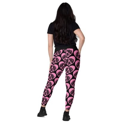 DOG BREED LEGGINGS with pockets - FINNISH HOUND - HERTTAHOUND - pink - SHALMIAK