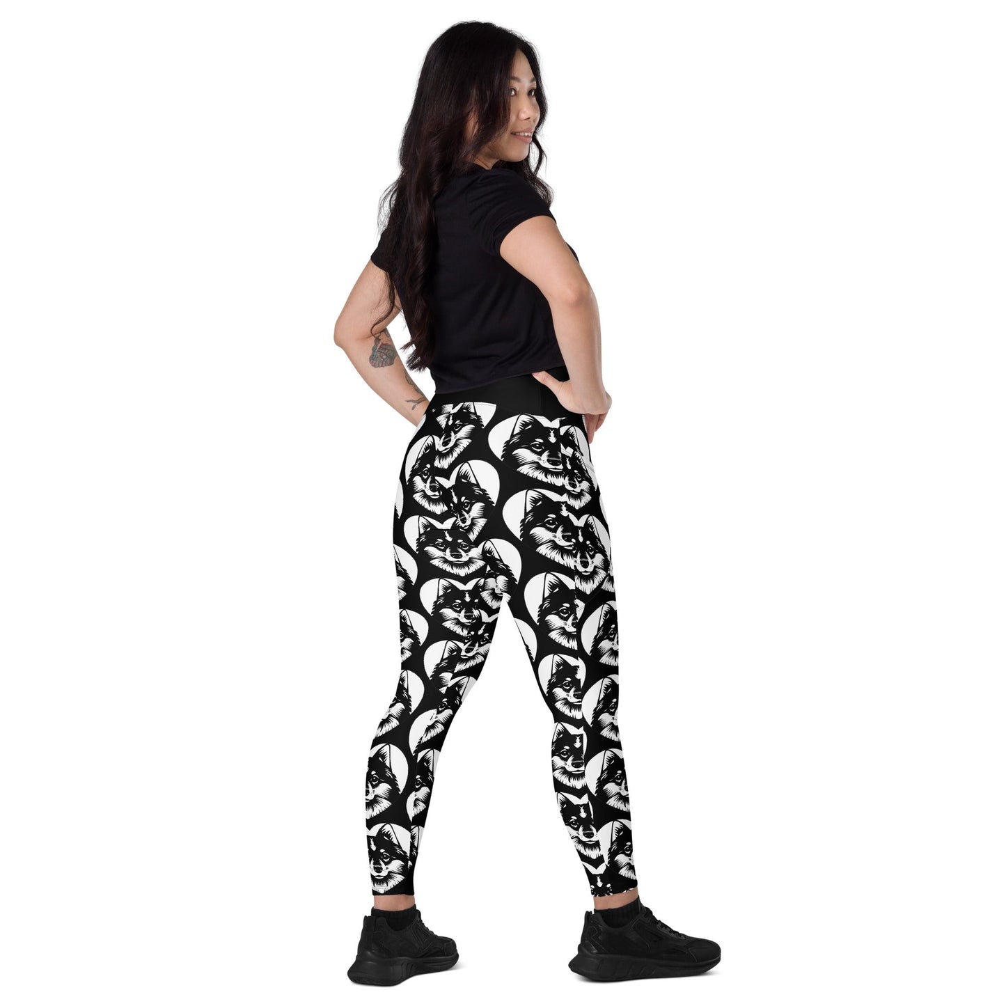 DOG BREED LEGGINGS with pockets - FINNISH SPITZ - HERTTAHOUND - SHALMIAK