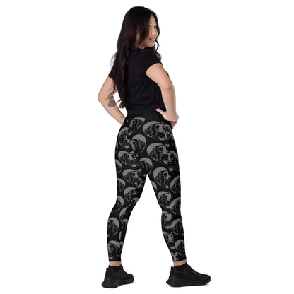 DOG BREED LEGGINGS with pockets - FLAT COATED RETRIEVER - HERTTAHOUND - grey - SHALMIAK