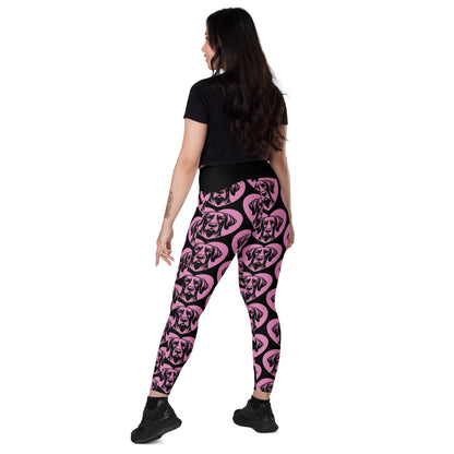 DOG BREED LEGGINGS with pockets - GERMAN POINTER SHORTHAIRED - HERTTAHOUND - pink - SHALMIAK