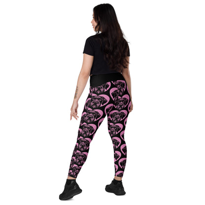 DOG BREED LEGGINGS with pockets - GERMAN POINTER WIREHAIRED - HERTTAHOUND - pink - SHALMIAK