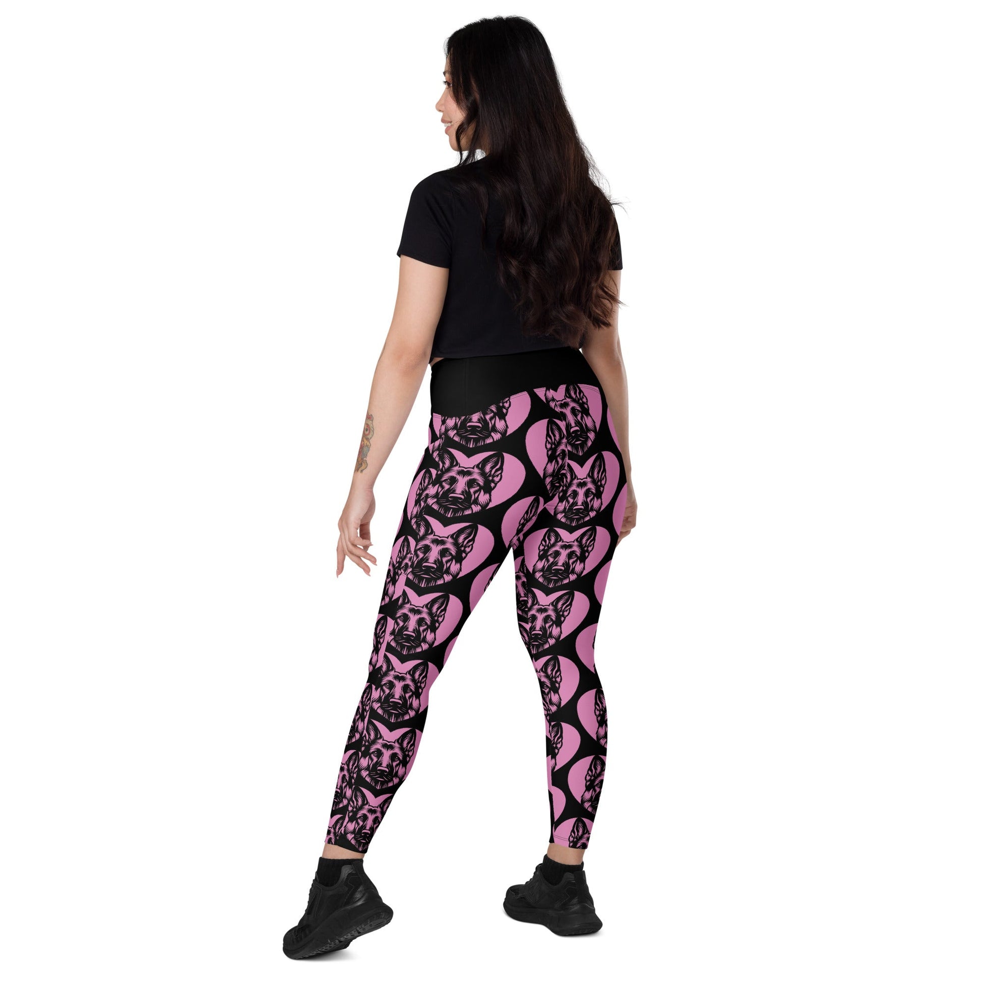 DOG BREED LEGGINGS with pockets - GERMAN SHEPHERD - HERTTAHOUND - pink - SHALMIAK