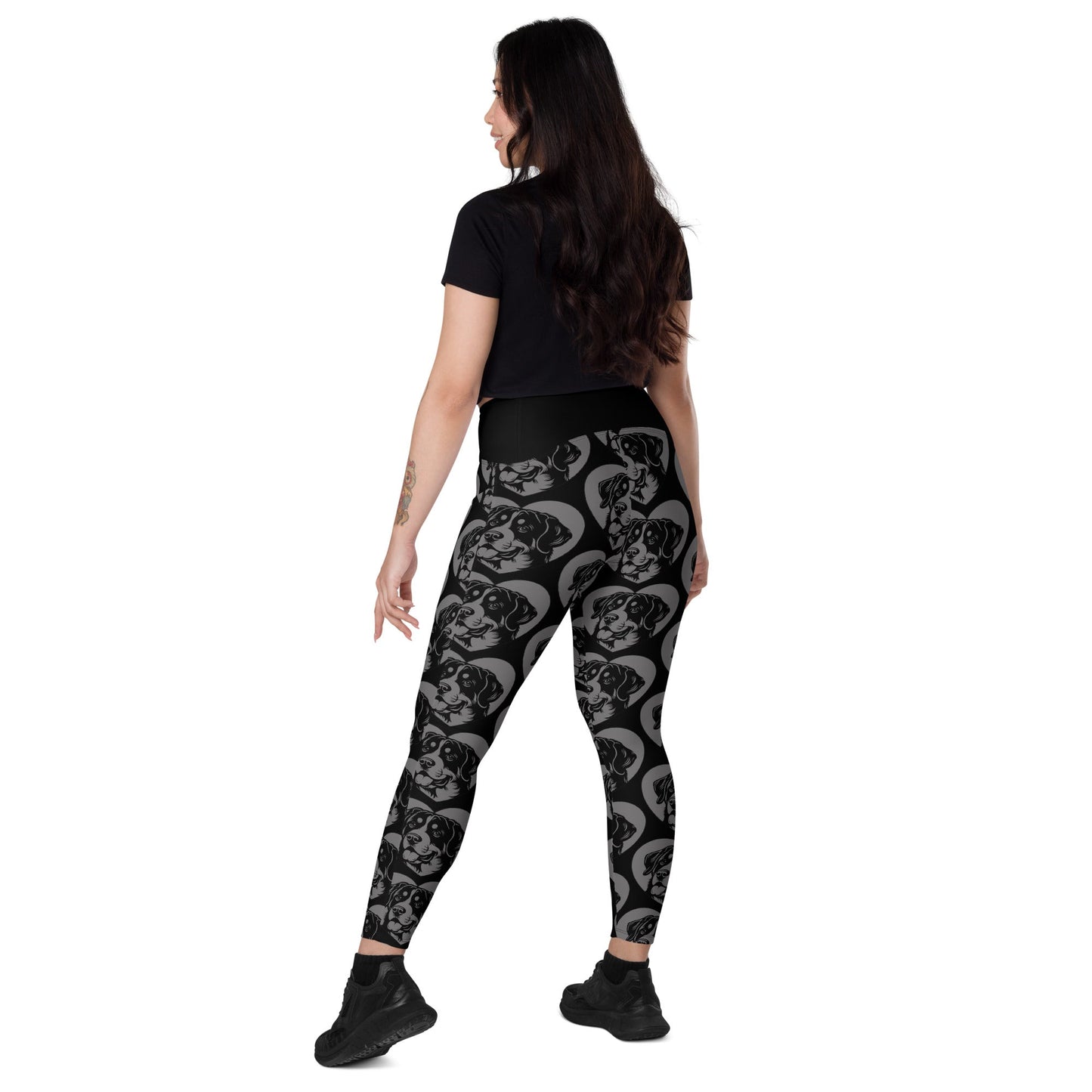 DOG BREED LEGGINGS with pockets - GREATER SWISS MOUNTAIN DOG - HERTTAHOUND - grey - SHALMIAK