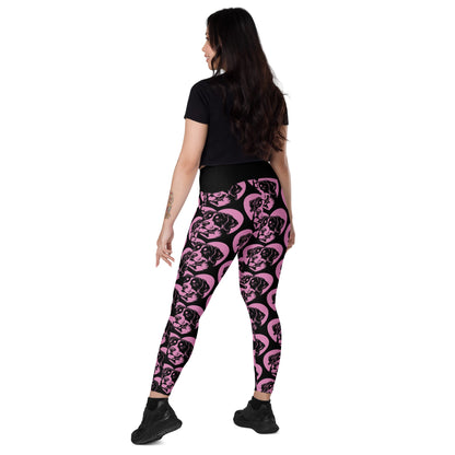 DOG BREED LEGGINGS with pockets - GREATER SWISS MOUNTAIN DOG - HERTTAHOUND - pink - SHALMIAK