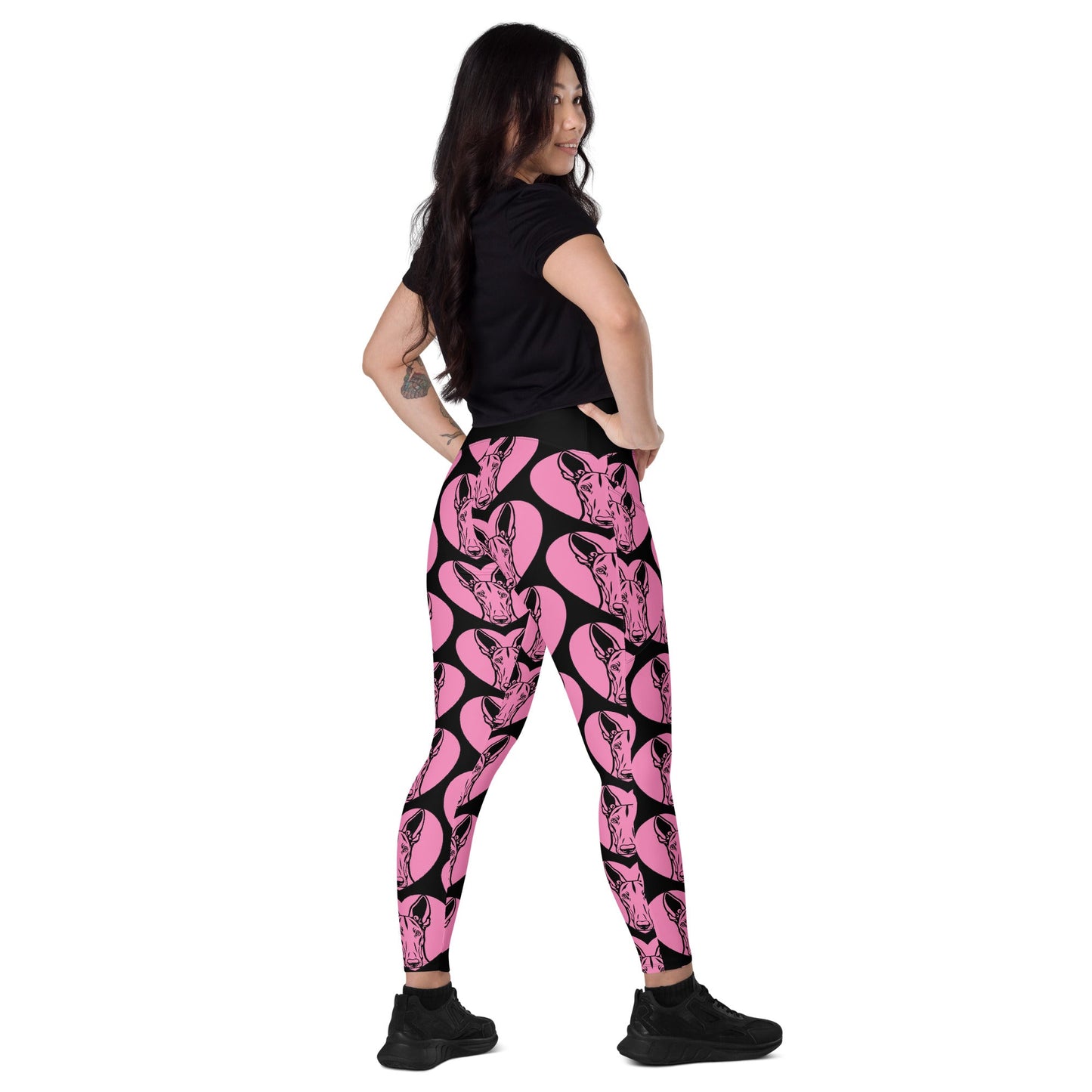 DOG BREED LEGGINGS with pockets - IBIZAN HOUND 2 - HERTTAHOUND - pink - SHALMIAK