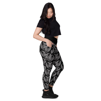 DOG BREED LEGGINGS with pockets - IBIZAN HOUND - HERTTAHOUND - grey - SHALMIAK