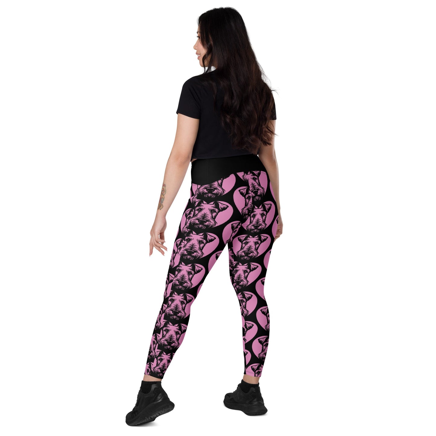 DOG BREED LEGGINGS with pockets - IRISH TERRIER - HERTTAHOUND - pink - SHALMIAK