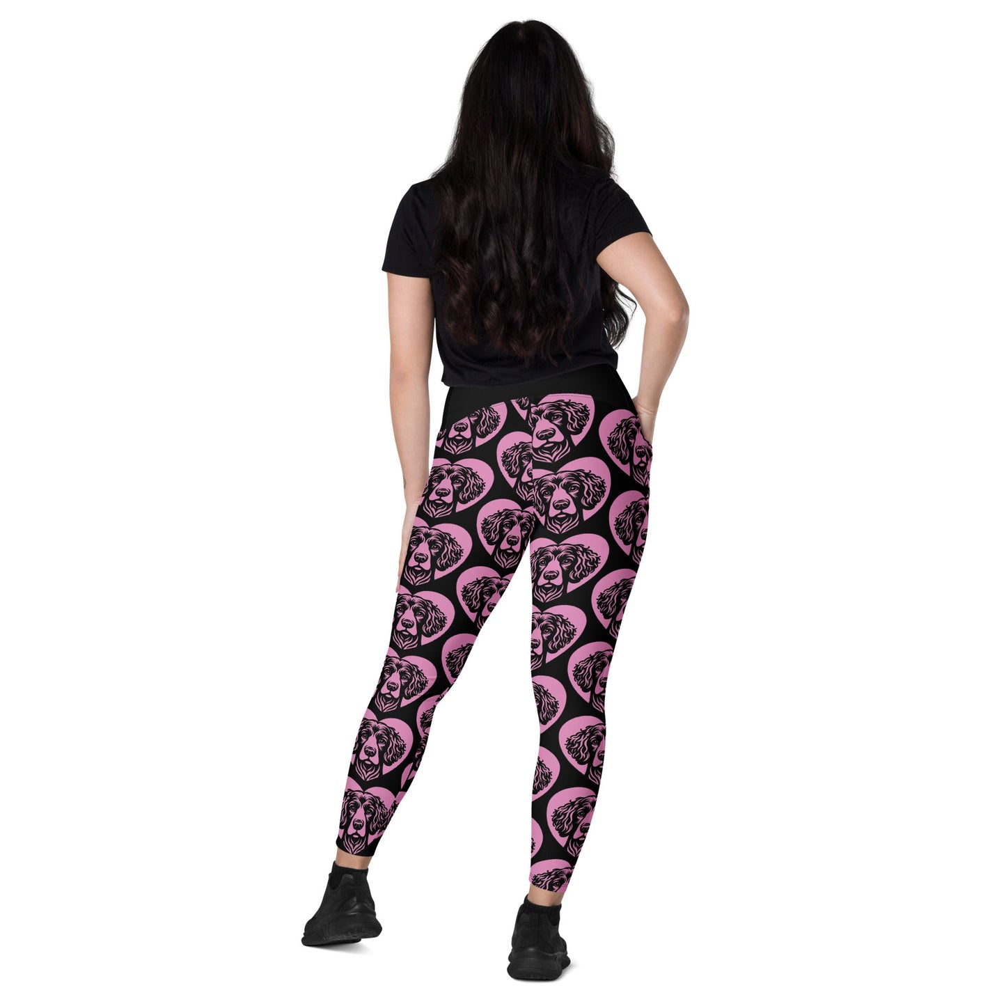 DOG BREED LEGGINGS with pockets - IRISH WATER SPANIEL - HERTTAHOUND - pink - SHALMIAK